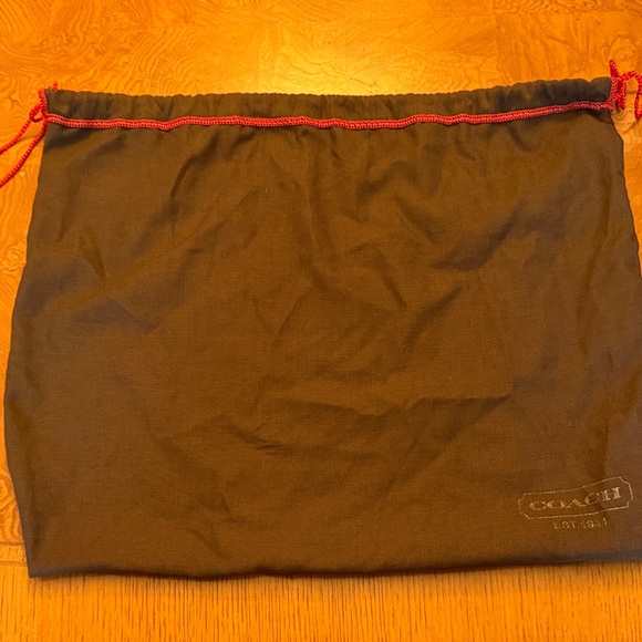 Coach Black Drawstring Dust Bag with Red Trim - Picture 6 of 6